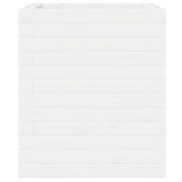 Plantenbak 40x40x46 cm massief grenenhout wit - thumbnail