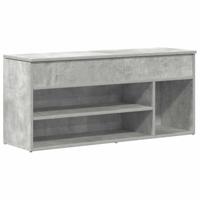 VidaXL Schoenenbank 102x30,5x45 cm bewerkt hout betongrijs - thumbnail