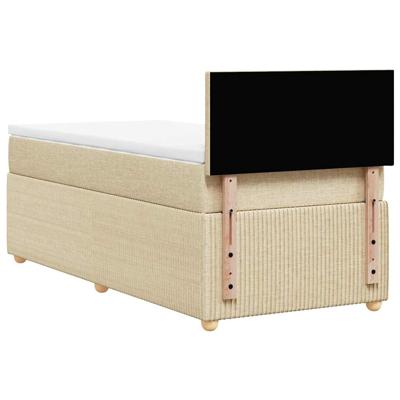Boxspring met matras stof crèmekleurig 120x200 cm - thumbnail