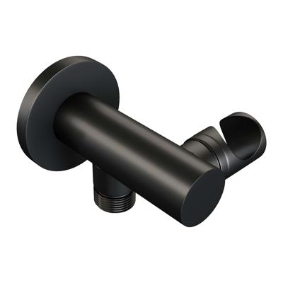 BRAUER Black Carving thermostatische inbouw badkraan - drukknoppen SET 04 - uitloop - 3 standen handdouche - doucheslang - wandaansluitbocht - zwart mat 5-S-215