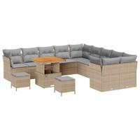 Tuinbankenset 13 pcs Beige poly rattan - thumbnail