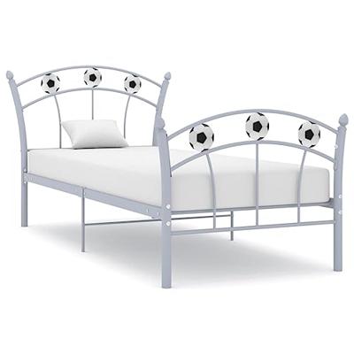 VidaXL Bedframe met voetbaldesign metaal grijs 90x200 cm