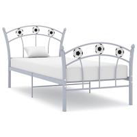 VidaXL Bedframe met voetbaldesign metaal grijs 90x200 cm - thumbnail