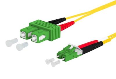 Metz Connect 151P1EAJA10E Glasvezel Optische vezel Aansluitkabel 1.00 m Geel [2x SC APC-stekker - 2x LC-stekker] 9/125 µ Singlemode OS2