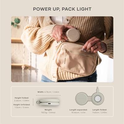 Satechi OntheGo 2-in-1 wireless oplader (15W) - Sand - thumbnail