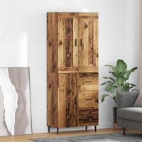 Hoge kast met lade 2 pcs Oud Hout Geengineerd Hout en Glas - thumbnail