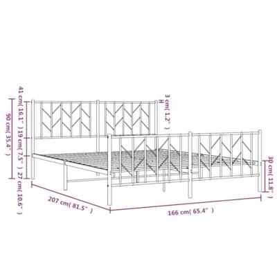 Bedframe met hoofd- en voeteneinde metaal wit 160x200 cm