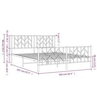 Bedframe met hoofd- en voeteneinde metaal wit 160x200 cm - thumbnail