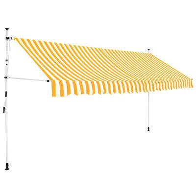 VidaXL Luifel handmatig uittrekbaar 400 cm oranje en witte strepen VidaXL Luifel handmatig uittrekbaar 400 cm oranje en witte strepen