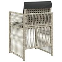 Tuinstoelen 4 st met kussens poly rattan lichtgrijs - thumbnail