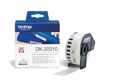 Brother DK-22210 Rol met etiketten 29 mm x 30.48 m Papier Wit 1 stuk(s) Permanent hechtend DK22210 Universele etiketten