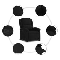 Fauteuil verstelbaar fluweel zwart - thumbnail