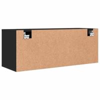 VidaXL Wandschoenenkast 100x35x38 cm bewerkt hout zwart - thumbnail