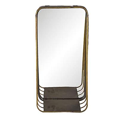 Clayre & Eef Spiegel 19x39 cm Koperkleurig Metaal Rechthoek Grote