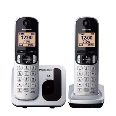 Draadloze telefoon Panasonic KXTGC212SPS Amber Zilverkleurig Metaal