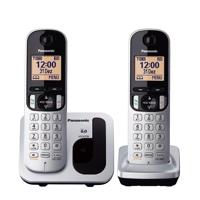 Draadloze telefoon Panasonic KXTGC212SPS Amber Zilverkleurig Metaal - thumbnail