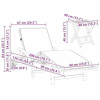 Ligstoel 1-persoon 2 pcs Rood 40 x 40 x 40cm Massief acaciahout - thumbnail