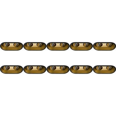 Kantelbare Inbouwspot Dubbel Ovaal GU10 Zwart/Goud 10-pack