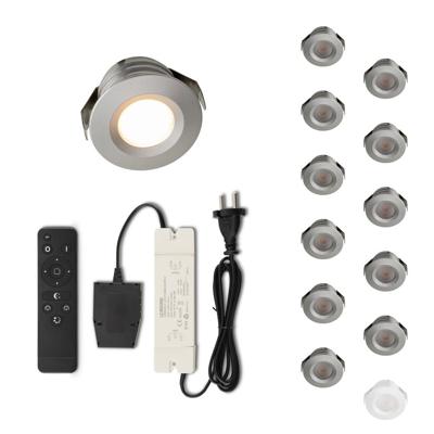 Set LED-inbouwspot met afstandsbediening Valdeno zilver 3W dimbaar 1-12 stuks