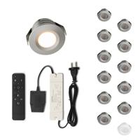 Set LED-inbouwspot met afstandsbediening Valdeno zilver 3W dimbaar 1-12 stuks - thumbnail