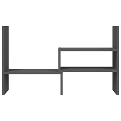 VidaXL Monitorstandaard (39-72)x17x43 cm massief grenenhout grijs VidaXL Monitorstandaard (39-72)x17x43 cm massief grenenhout grijs