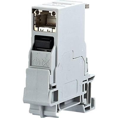BTR-netwerkdoos voor DIN-railmontage CAT 6 insteekrichting 90° RAL 7035 BTR-netwerkdoos voor DIN-railmontage CAT 6 insteekrichting 90° RAL 7035