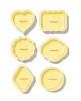 HEMA Uitsteekvormen figuurtjes - 6 stuks (geel) - thumbnail