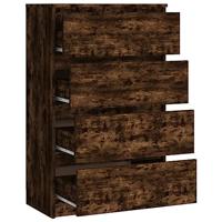 Dressoir 60x35x98,5 cm bewerkt hout gerookt eikenkleurig - thumbnail