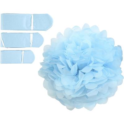 Creativ Company Pompon van papier, d 20+24+30 cm, 16 gr, lichtblauw, 3 stuk/ 1 doos