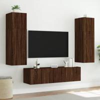 Tv-wandmeubels met LED 2 st 60x35x41 cm bruin eikenkleur - thumbnail