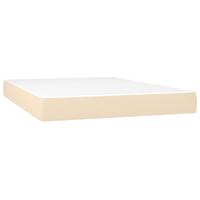 Boxspring met matras en LED stof crèmekleurig 160x200 cm - thumbnail