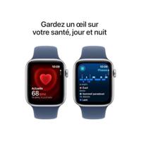 Apple Watch SE (2024) GPS 44 mm Aluminium kast Sport Band Denim M/L - thumbnail