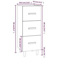 Dressoir 34,5x34x90 cm bewerkt hout sonoma eiken - thumbnail