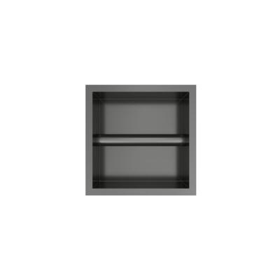 Hotbath &More Inbouwnis en Borstelgarnituur - 16 x 16 x 126 cm - Geborsteld Gunmetal PVD