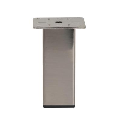 Stalen meubelpoot rvs look vierkant 5 bij 5 cm en hoogte 13 cm