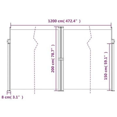 VidaXL Tuinscherm uittrekbaar 200x1200 cm antracietkleurig