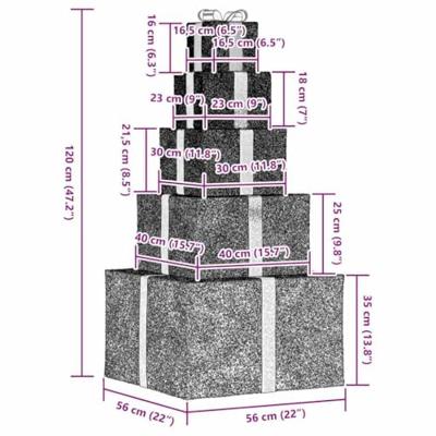 VidaXL Kerstdecoratie geschenkdoos 250 led&apos;s warm wit