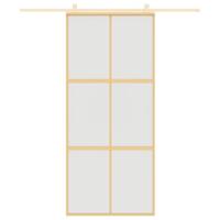 VidaXL Schuifdeur 90x205 cm mat esg-glas en aluminium goudkleurig - thumbnail