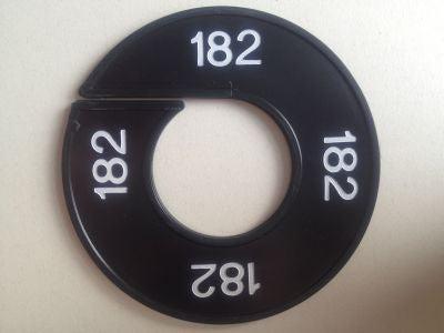 Maatring 9cm zwart/wit 182