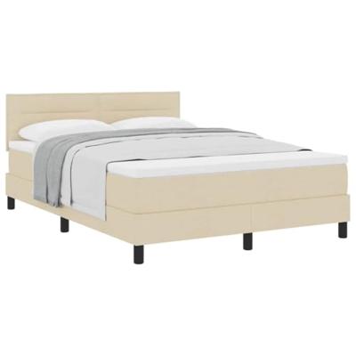 Boxspringbed met matras met hoofdeinde Crème 160 x 200 cm Stof