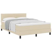 Boxspringbed met matras met hoofdeinde Crème 160 x 200 cm Stof - thumbnail