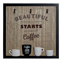 Wandkapstok DKD Home Decor 8424001775712 Hout Hars Hout MDF Vintage 41 x 3 x 41 cm - thumbnail