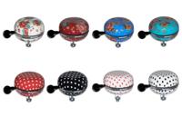 Basil polkadot - fietsbel - 80 mm - rood / wit - thumbnail