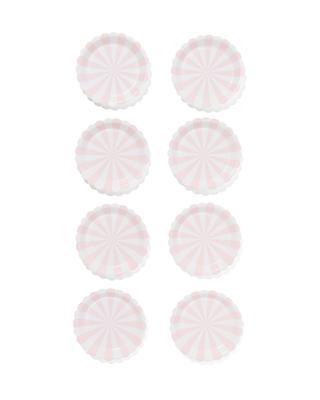 HEMA Gebaksbordje lichtroze streep 8 stuks