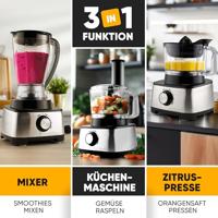 Profi Cook PC-KM 1063 Foodprocessor 1200 W Zwart, Zilver - thumbnail
