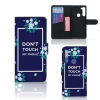 Motorola G8 Power Portemonnee Hoesje Flowers Blue DTMP - thumbnail