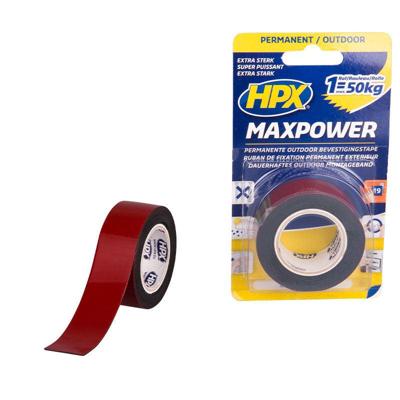 HPX Producten/dubbelzijdig plakband maxpower outdoor zwart 25mm x 1 5m