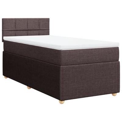 Boxspring met matras stof donkerbruin 200x200 cm