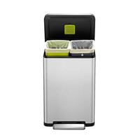 EKO Pedaalemmer X-Cube 2x20 L matzilverkleurig - thumbnail