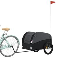 VidaXL Fietstrailer 45 kg ijzer zwart - thumbnail